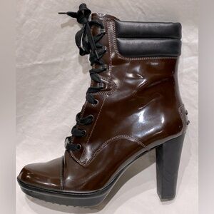 Tod's Aspen Lace-Up Boots, Brown, size 42, NWOB